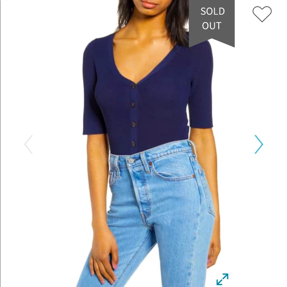 Navy Button Sweater